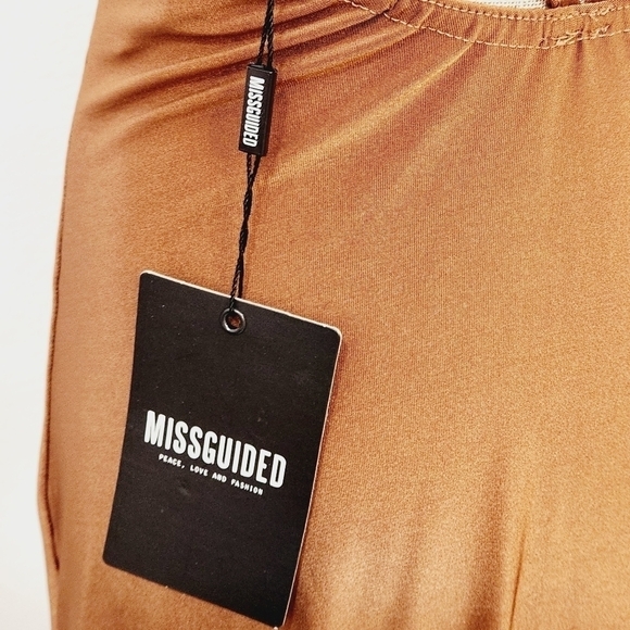 MISSGUIDED Tie Back Slip On Cami Copper Dress Size 4 - Picture 9 of 10